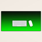 Black Lime Green Neon Nights Ombre Desk Mat Gallery Image 1