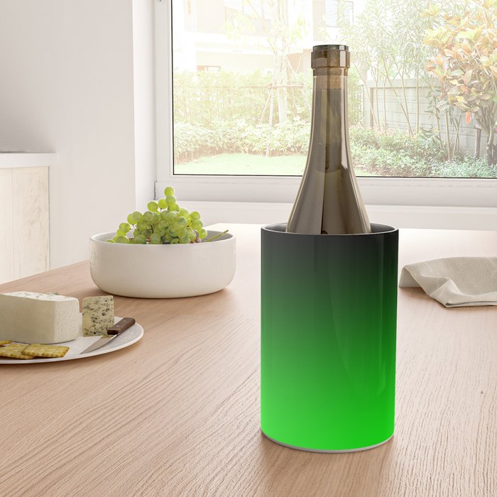 Black Lime Green Neon Nights Ombre Wine Chiller Gallery Image 4