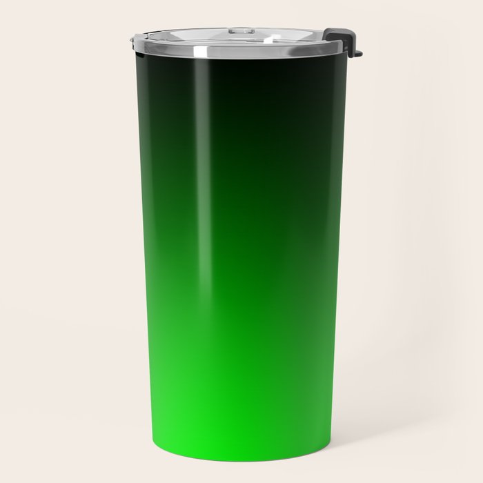 Black Lime Green Neon Nights Ombre Travel Mug Gallery Image 2