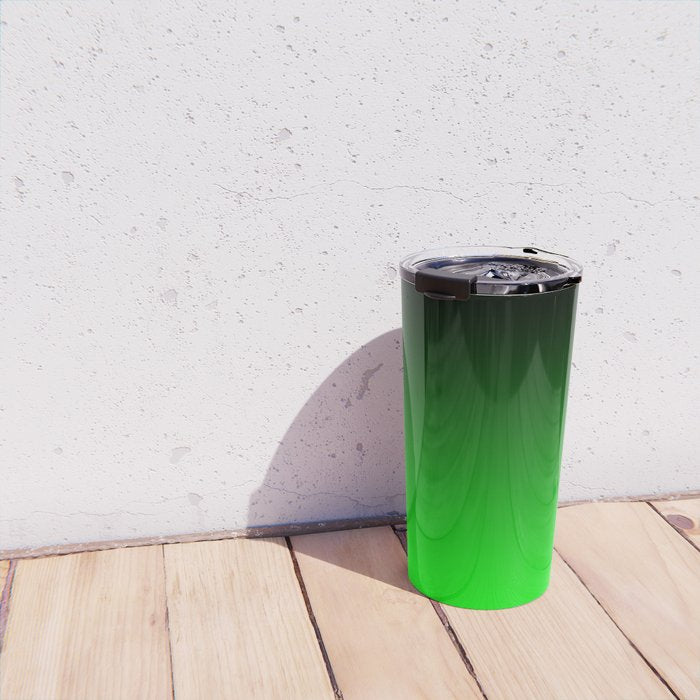 Black Lime Green Neon Nights Ombre Travel Mug Gallery Image 4