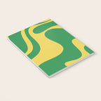 Green and Yellow Retro Liquid Swirl Abstract 2 Notebook Gallery Image 3