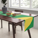 Green and Yellow Retro Liquid Swirl Abstract 2 Table Runner Gallery Image 2
