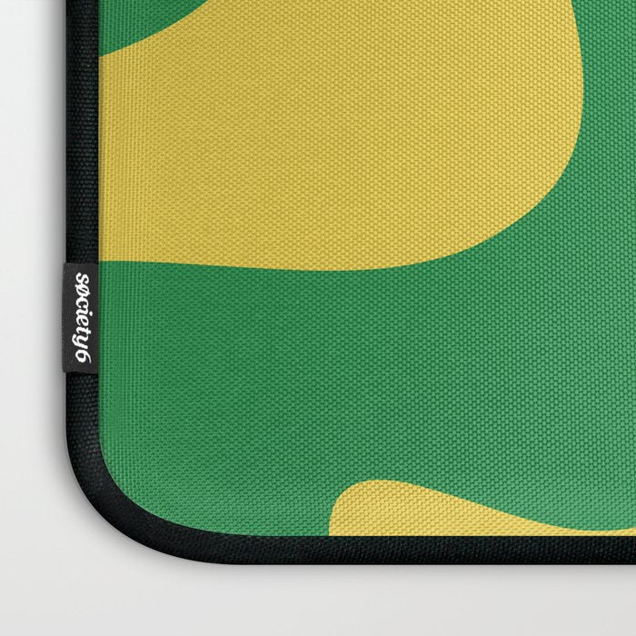 Green and Yellow Retro Liquid Swirl Abstract 2 Laptop Sleeve Gallery Image 3