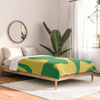 Green and Yellow Retro Liquid Swirl Abstract 2 Comforter Gallery Image 2