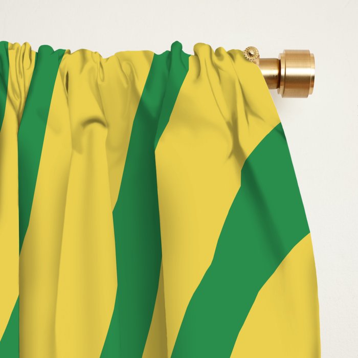 Green and Yellow Retro Liquid Swirl Abstract 2 Window Curtain Gallery Image 2