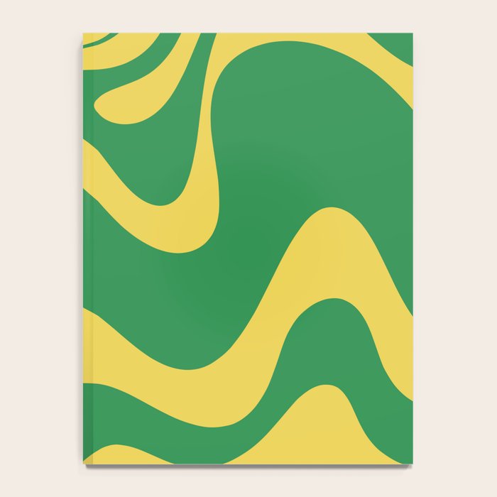 Green and Yellow Retro Liquid Swirl Abstract 2 Notebook Gallery Image 4