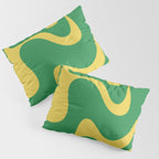 Green and Yellow Retro Liquid Swirl Abstract 2 Pillow Sham Gallery Image 3