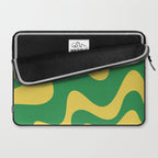 Green and Yellow Retro Liquid Swirl Abstract 2 Laptop Sleeve Gallery Image 2