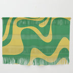 Green and Yellow Retro Liquid Swirl Abstract 2 Wall Hanging Gallery Image 1