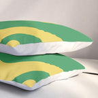 Green and Yellow Retro Liquid Swirl Abstract 2 Pillow Sham Gallery Image 3