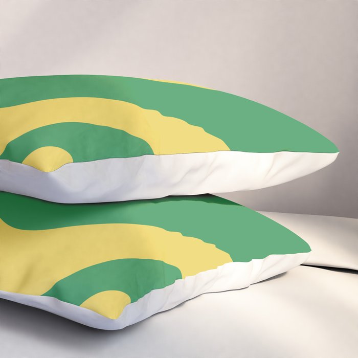 Green and Yellow Retro Liquid Swirl Abstract 2 Pillow Sham Gallery Image 3