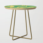 Green and Yellow Retro Liquid Swirl Abstract 2 Side Table Gallery Image 1