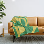 Green and Yellow Retro Liquid Swirl Abstract 2 Throw Blanket Gallery Image 1