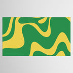 Green and Yellow Retro Liquid Swirl Abstract 2 Tablecloth Gallery Image 2