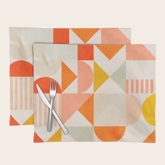 mid century geometry sunny 1 Placemat Gallery Image 1