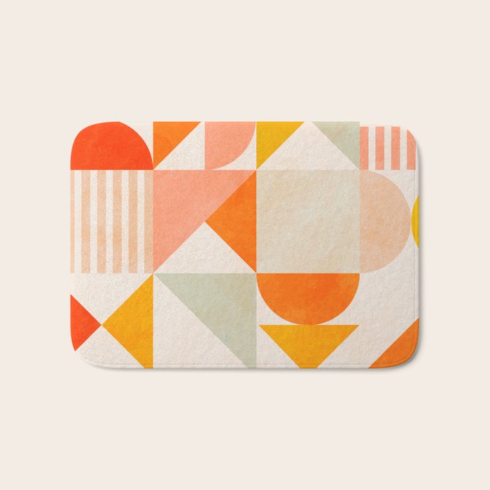 mid century geometry sunny 1 Bath Mat Gallery Image 1