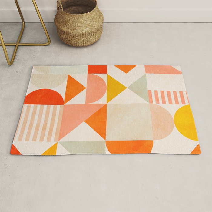 mid century geometry sunny 1 Rug Gallery Image 1