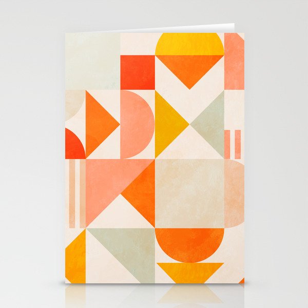 mid century geometry sunny 1 Stationery Card Gallery Image 1