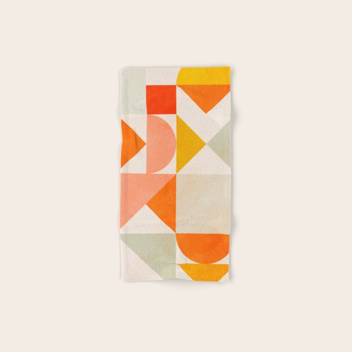 mid century geometry sunny 1 Bath Towel Gallery Image 1