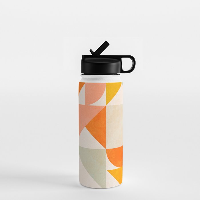 mid century geometry sunny 1 Water Bottle Gallery Image 1