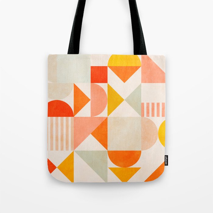mid century geometry sunny 1 Tote Bag Gallery Image 1