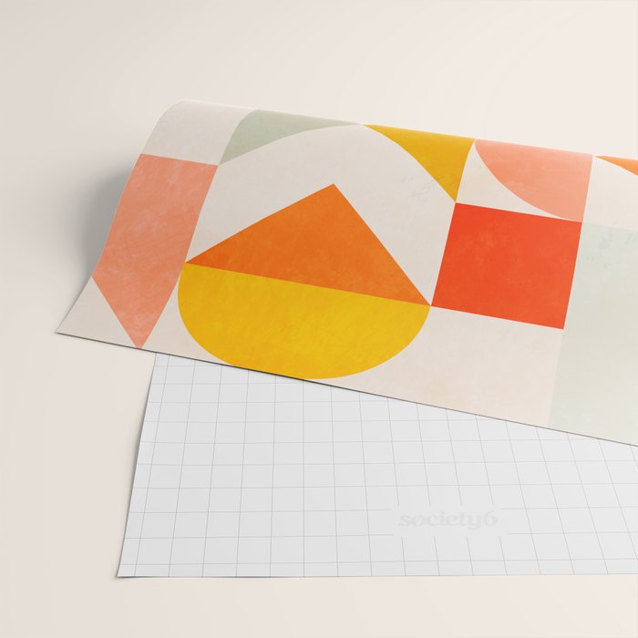mid century geometry sunny 1 Wrapping Paper Gallery Image 2
