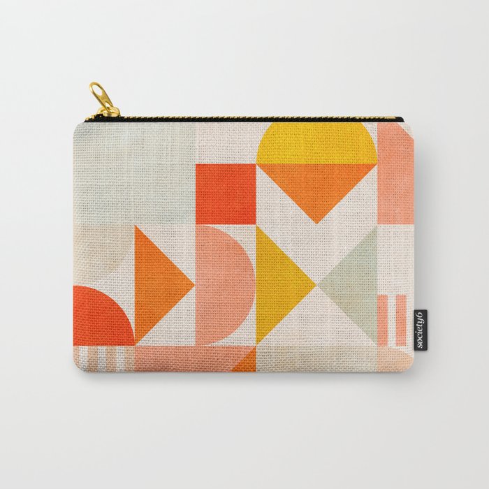 mid century geometry sunny 1 Carry All Pouch Gallery Image 1