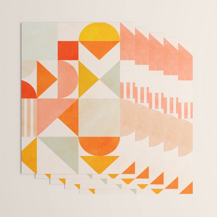 mid century geometry sunny 1 Wrapping Paper Gallery Image 3