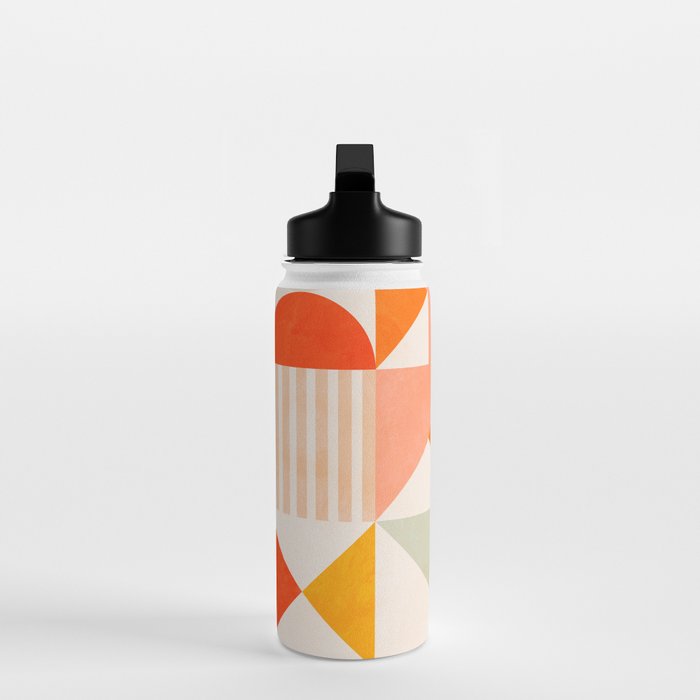 mid century geometry sunny 1 Water Bottle Gallery Image 3