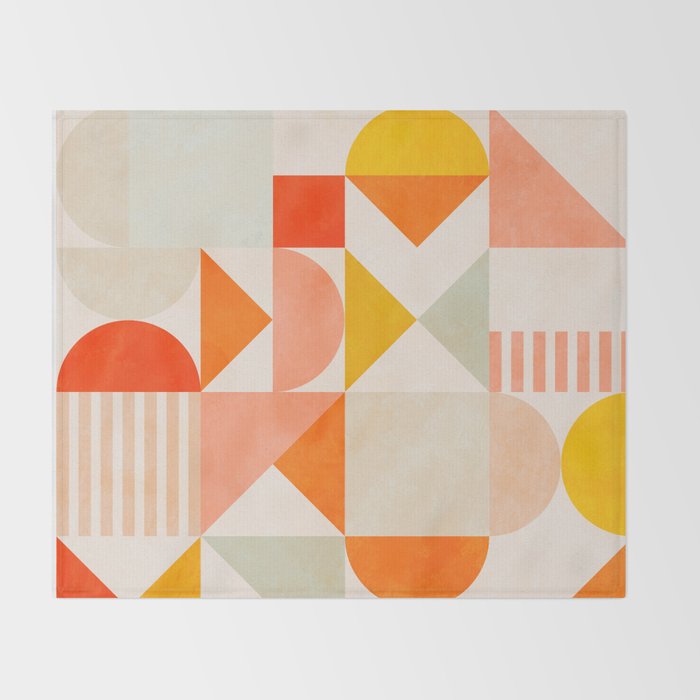 mid century geometry sunny 1 Throw Blanket Gallery Image 2