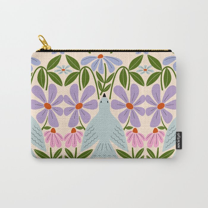 Freedom - Bird and Flowers Carry All Pouch Gallery Image 1