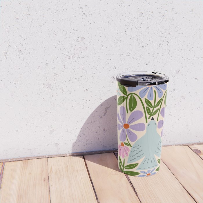 Freedom - Bird and Flowers Travel Mug Gallery Image 4