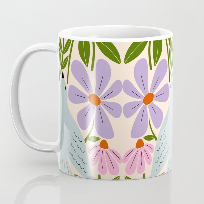 Freedom - Bird and Flowers Coffee Mug Gallery Image 3