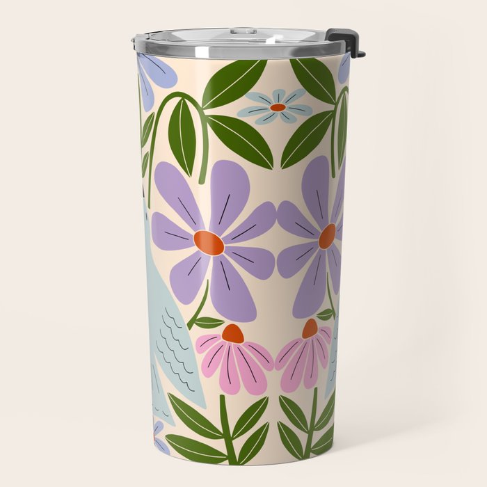 Freedom - Bird and Flowers Travel Mug Gallery Image 2