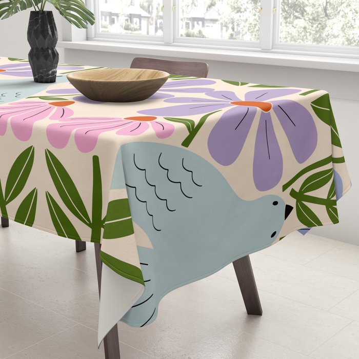Freedom - Bird and Flowers Tablecloth Gallery Image 3