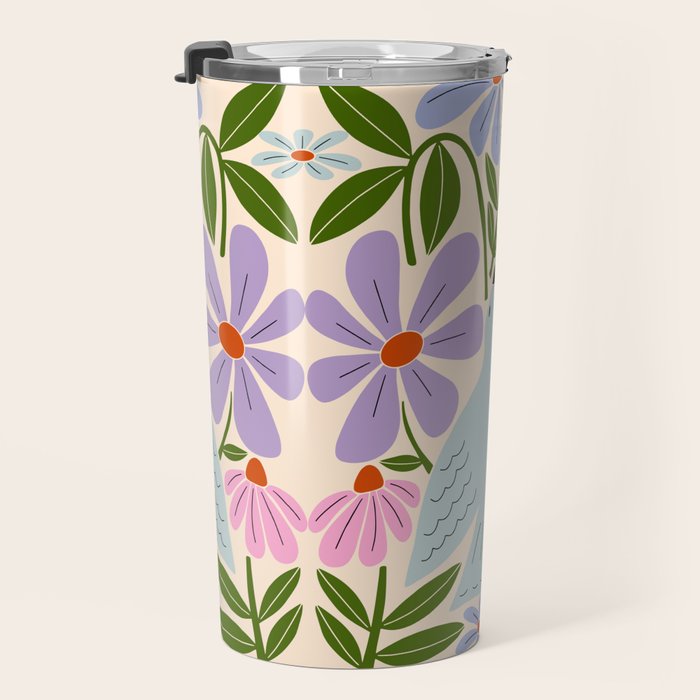 Freedom - Bird and Flowers Travel Mug Gallery Image 3