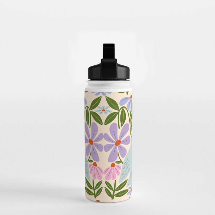Freedom - Bird and Flowers Water Bottle Gallery Image 2