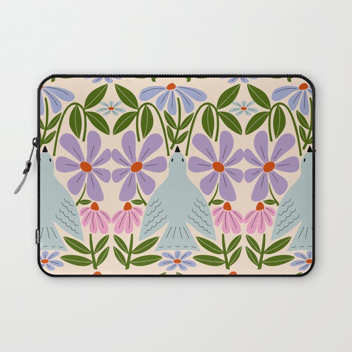 Freedom - Bird and Flowers Laptop Sleeve Gallery Image 1