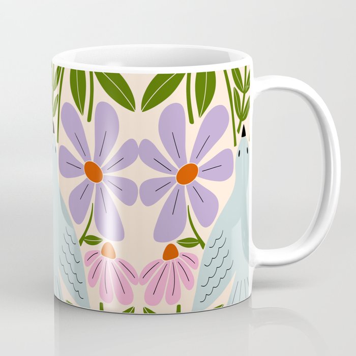 Freedom - Bird and Flowers Coffee Mug Gallery Image 1