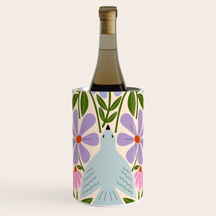 Freedom - Bird and Flowers Wine Chiller Gallery Image 1