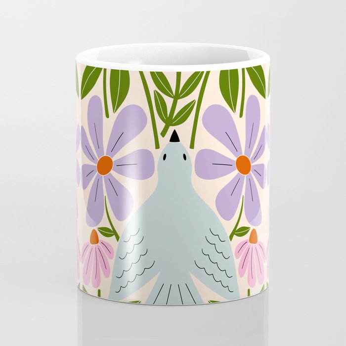 Freedom - Bird and Flowers Coffee Mug Gallery Image 4