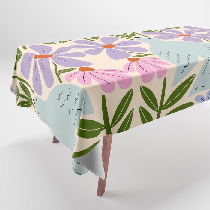 Freedom - Bird and Flowers Tablecloth Gallery Image 1