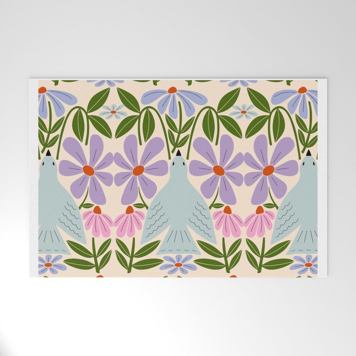 Freedom - Bird and Flowers Welcome Mat Gallery Image 1