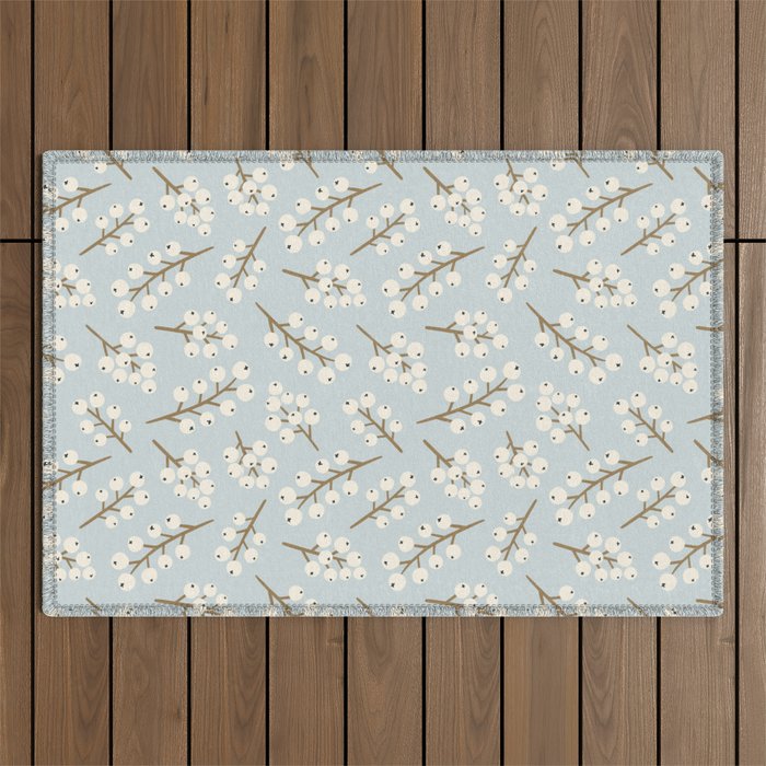 Berries and Branches - Light Blue Outdoor Rug Gallery Image 1