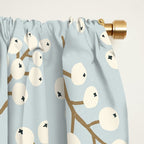Berries and Branches - Light Blue Window Curtain Gallery Image 2