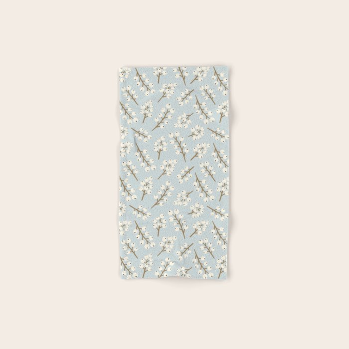 Berries and Branches - Light Blue Bath Towel Gallery Image 1