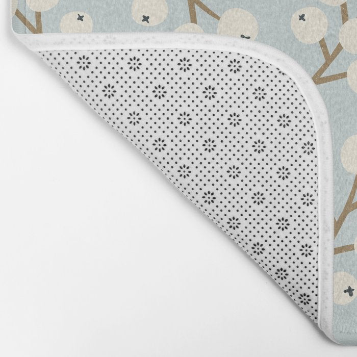 Berries and Branches - Light Blue Bath Mat Gallery Image 2