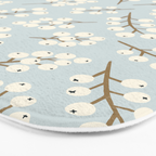 Berries and Branches - Light Blue Bath Mat Gallery Image 3