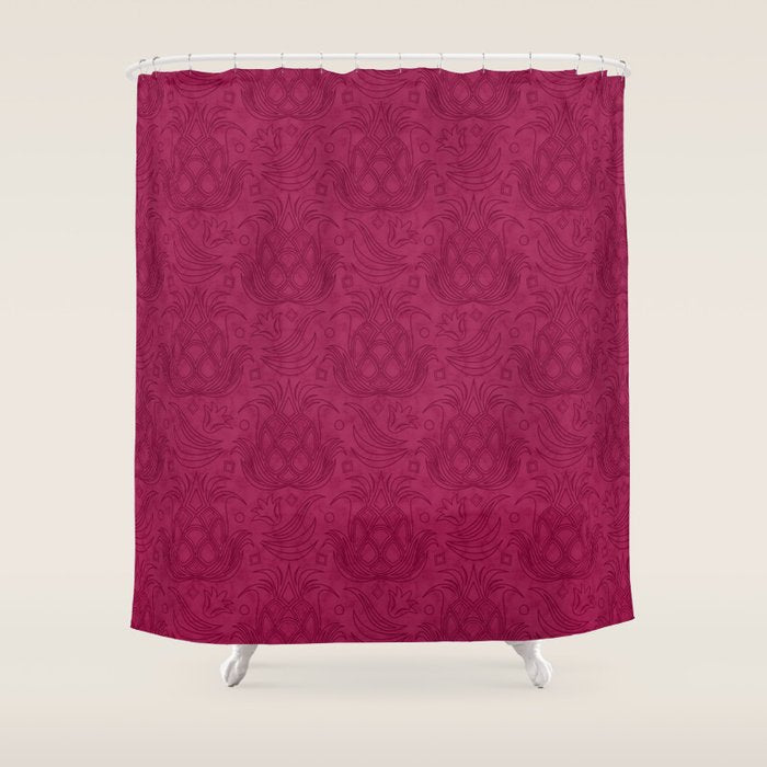 Pineapple Deco // Raspberry Swirl Shower Curtain Gallery Image 1