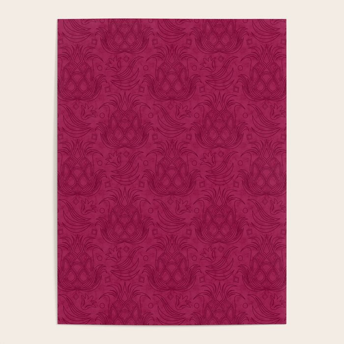 Pineapple Deco // Raspberry Swirl Poster Gallery Image 1